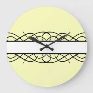 Grande Horloge Ronde Flourish en ivoire de Deco