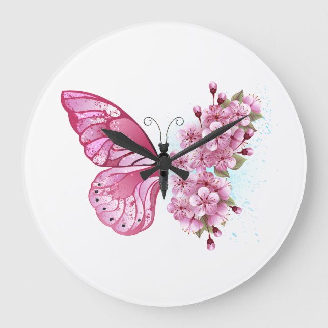 Grande Horloge Ronde Flower Butterfly (Recto)