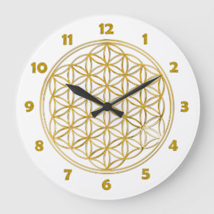 Grande Horloge Ronde FLOWER OF LIFE - gold - clock face Numbers
