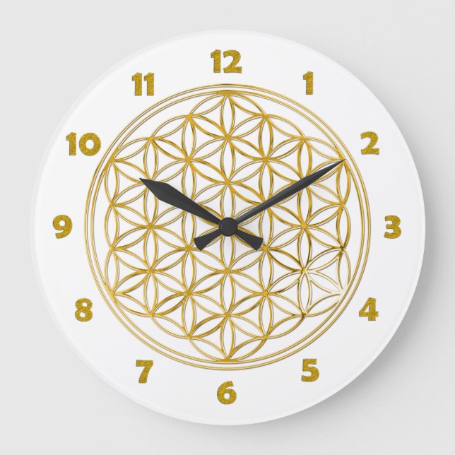 Grande Horloge Ronde FLOWER OF LIFE - gold - clock face Numbers (Recto)