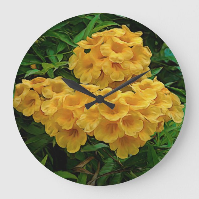 Grande Horloge Ronde Flowers Yellow Tropical Ginger (Recto)