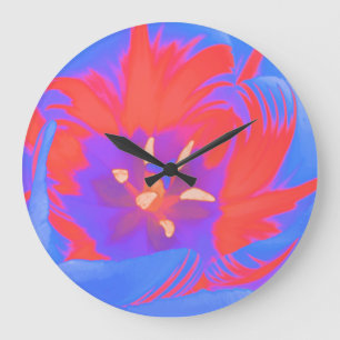 Grande Horloge Ronde Fluorescent Tulip Wall Clock