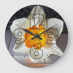 Grande Horloge Ronde Flux sur le clavier