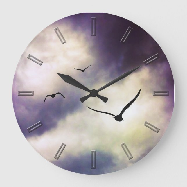 Grande Horloge Ronde Fly Away bird wall clock (Recto)