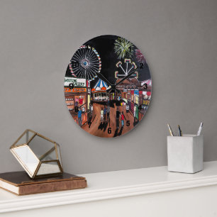 Grande Horloge Ronde Foire de nuit peinture par Alfred Fox