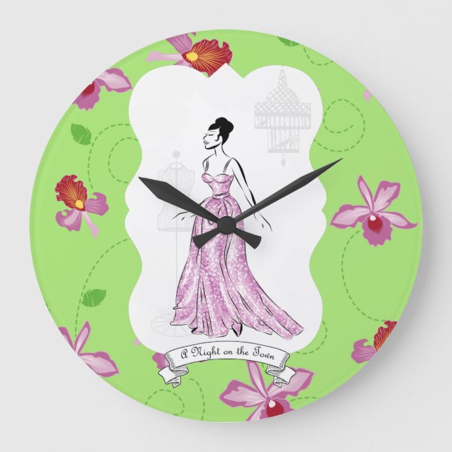 Grande Horloge Ronde Fois à Paris Illustration de mode (Recto)