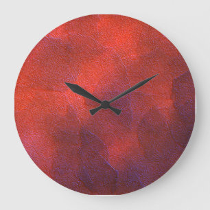 Grande Horloge Ronde Fond abstrait orange vif et bleu de cobalt