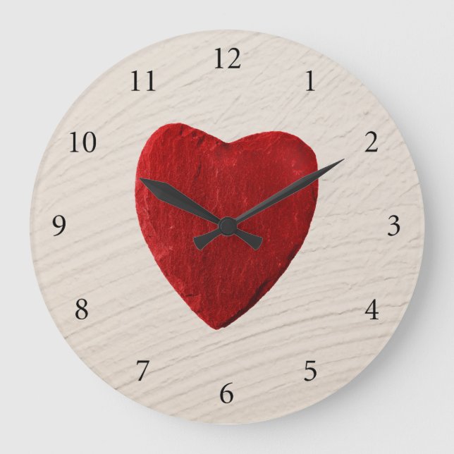 Grande Horloge Ronde Fond de ménage avec coeur (Recto)