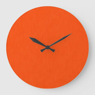 Grande Horloge Ronde Fond orange texturé calme et simple