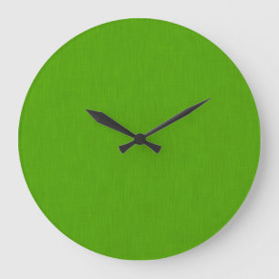 Grande Horloge Ronde Fond texturé vert citron calme et simple
