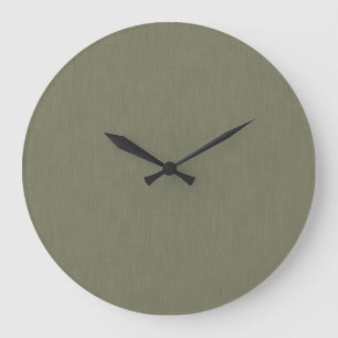 Grande Horloge Ronde Fond texturé vert olive calme et simple