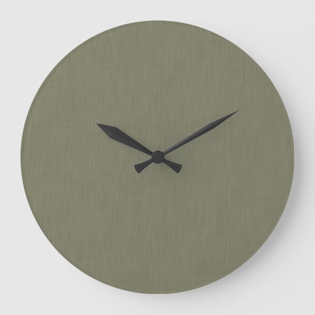 Grande Horloge Ronde Fond texturé vert olive calme et simple (Recto)