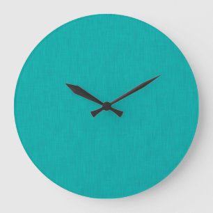 Grande Horloge Ronde Fond turquoise texturé calme & simple