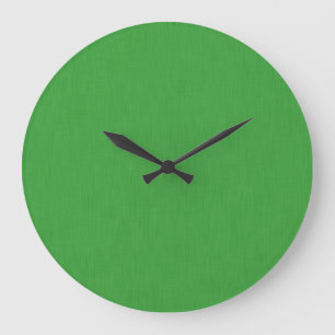 Grande Horloge Ronde Fond vert texturé visuel calme et simple