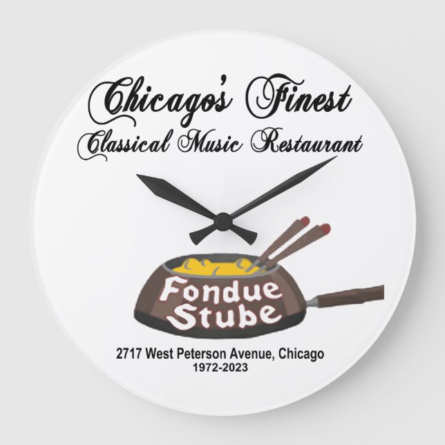 Grande Horloge Ronde Fondue Stube, Chicago, Illinois (1972-2023) (Recto)