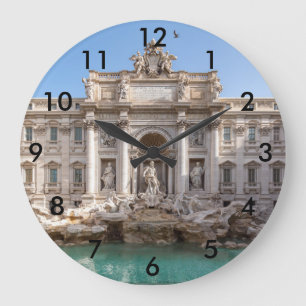Grande Horloge Ronde Fontaine de Trevi tôt le matin - Rome, Italie