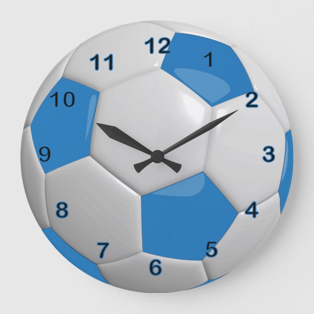 Grande Horloge Ronde Football Ball Blue (Recto)