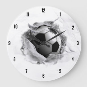 Grande Horloge Ronde Football Créatif