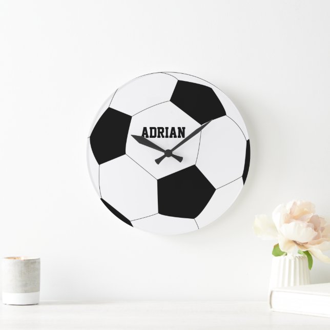 Grande Horloge Ronde Football de balle de football personnalisé (Maison)