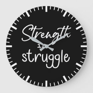 Grande Horloge Ronde Force Dans La Lutte Gym Hustle Réussite Motivation