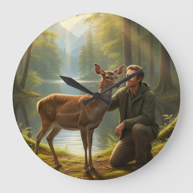 Grande Horloge Ronde forest deer clock (Recto)
