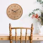 Grande Horloge Ronde Forêt Brown de bois rustique<br><div class="desc">Design rustique en bois d'horloge de style rustique parfait pour le style champêtre,  décoration rustique moderne maison. Le design présente un dessin en tranches de bois rustique avec des anneaux de bois et une face d'horloge conçue dans un look biseauté de grains de bois.</div>