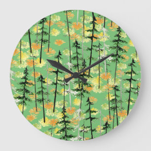 Grande Horloge Ronde Forêt d'automne : Beauté naturelle incomparable