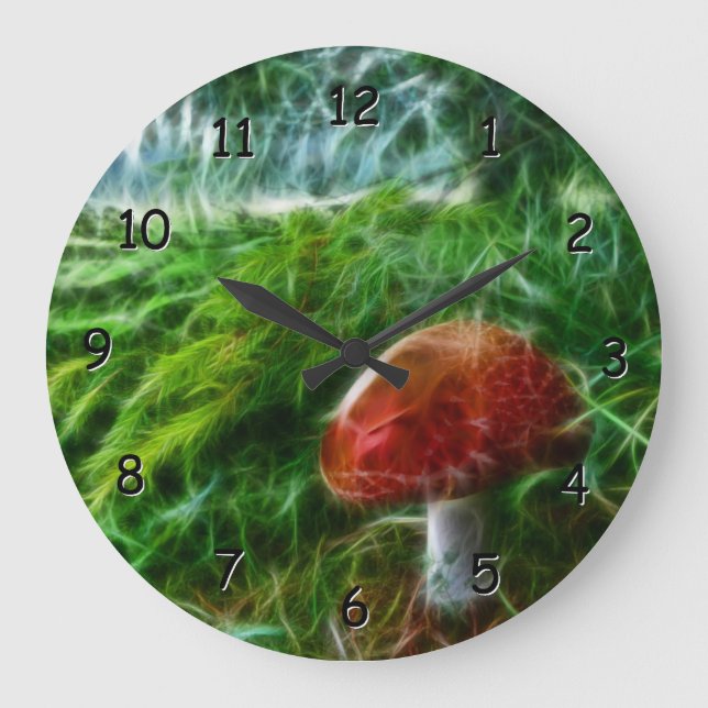 Grande Horloge Ronde Forêt de fractale de champignon (Recto)