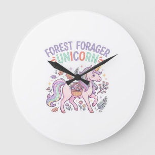 Grande Horloge Ronde Forêt de licorne chercheuse de licorne conception