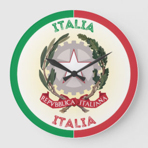 Grande Horloge Ronde Forme du cercle d'emblème national de l'Italie