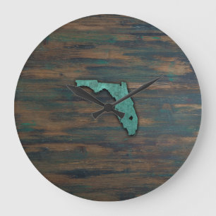 Grande Horloge Ronde Forme Turquoise rustique de Floride