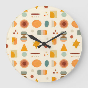 Grande Horloge Ronde Formes d'aquarelle minimaliste Pastel