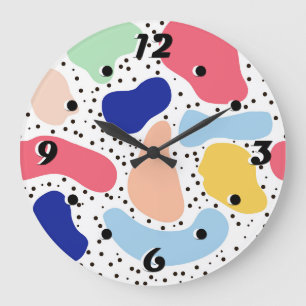 Grande Horloge Ronde Formes de figures abstraites amusantes modernes en