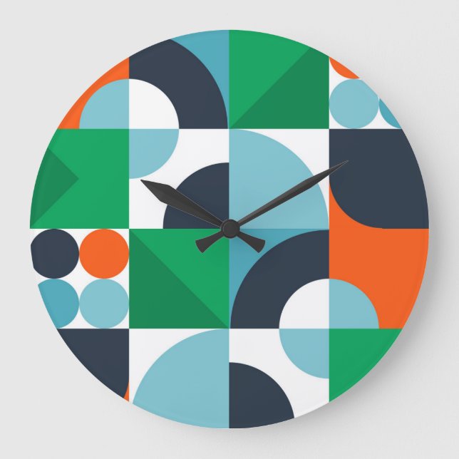 Grande Horloge Ronde Formes et formes simples Abstraites (Recto)