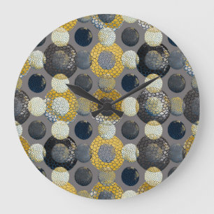 Grande Horloge Ronde Formes géométriques Abstraites : Aquarelle colorée