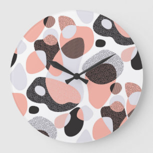 Grande Horloge Ronde Formes naturelles : Texture géométrique sans joint