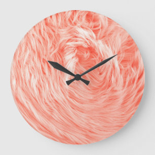 Grande Horloge Ronde Fourrure de farine de corail : Tendance 2019.