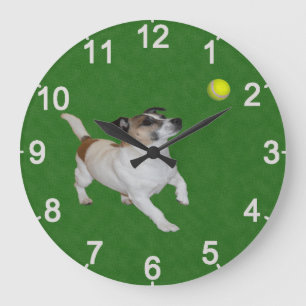Grande Horloge Ronde Fox Terrier Ball Trance, Wall Clock