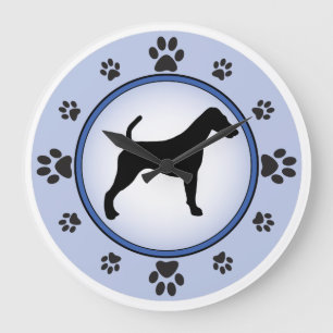 Grande Horloge Ronde Fox Terrier doux Sihouette