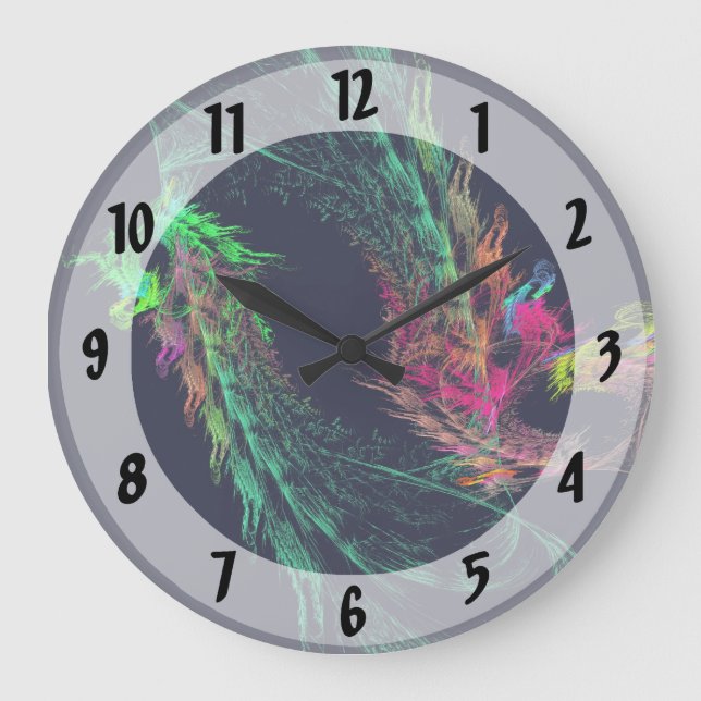 Grande Horloge Ronde Fractal - Dragon ailé (Recto)
