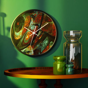 Grande Horloge Ronde Fractionner l'art Abstrait