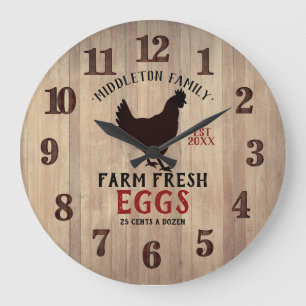 Grande Horloge Ronde 🥚 frais de ferme 🐓 oeufs