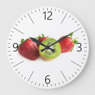 Grande Horloge Ronde Fraise et kiwi