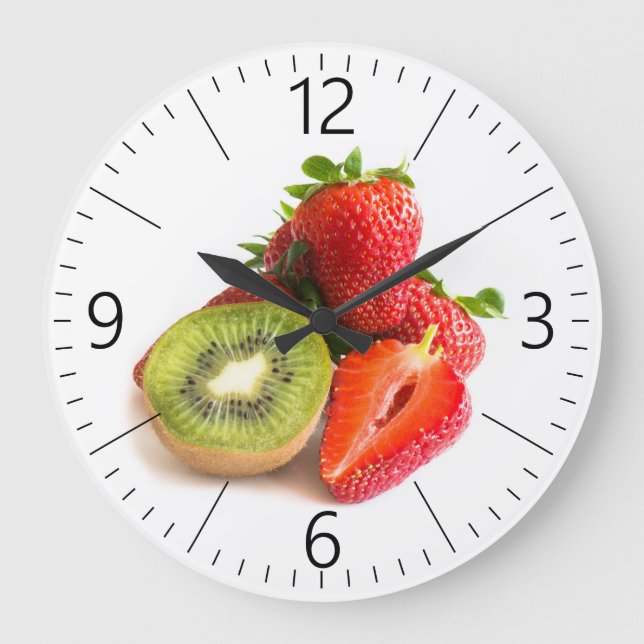 Grande Horloge Ronde Fraise et kiwi (Recto)