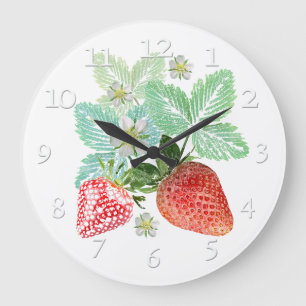 Grande Horloge Ronde Fraise, fraise rouge.