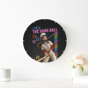 Grande Horloge Ronde Frappe donc cette balle Drôle de visage de poupée