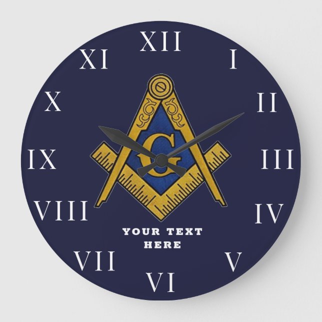 Grande Horloge Ronde Freemason Masonic Lodge Masonry (Recto)