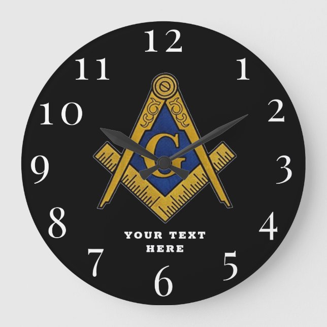 Grande Horloge Ronde Freemason Masonic Lodge Masonry (Recto)