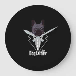 Grande Horloge Ronde French Bulldog Papa Frenchie