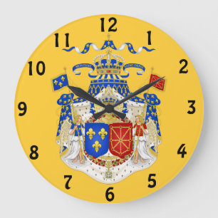 Grande Horloge Ronde French Royal Coat of Arms Wall Clock